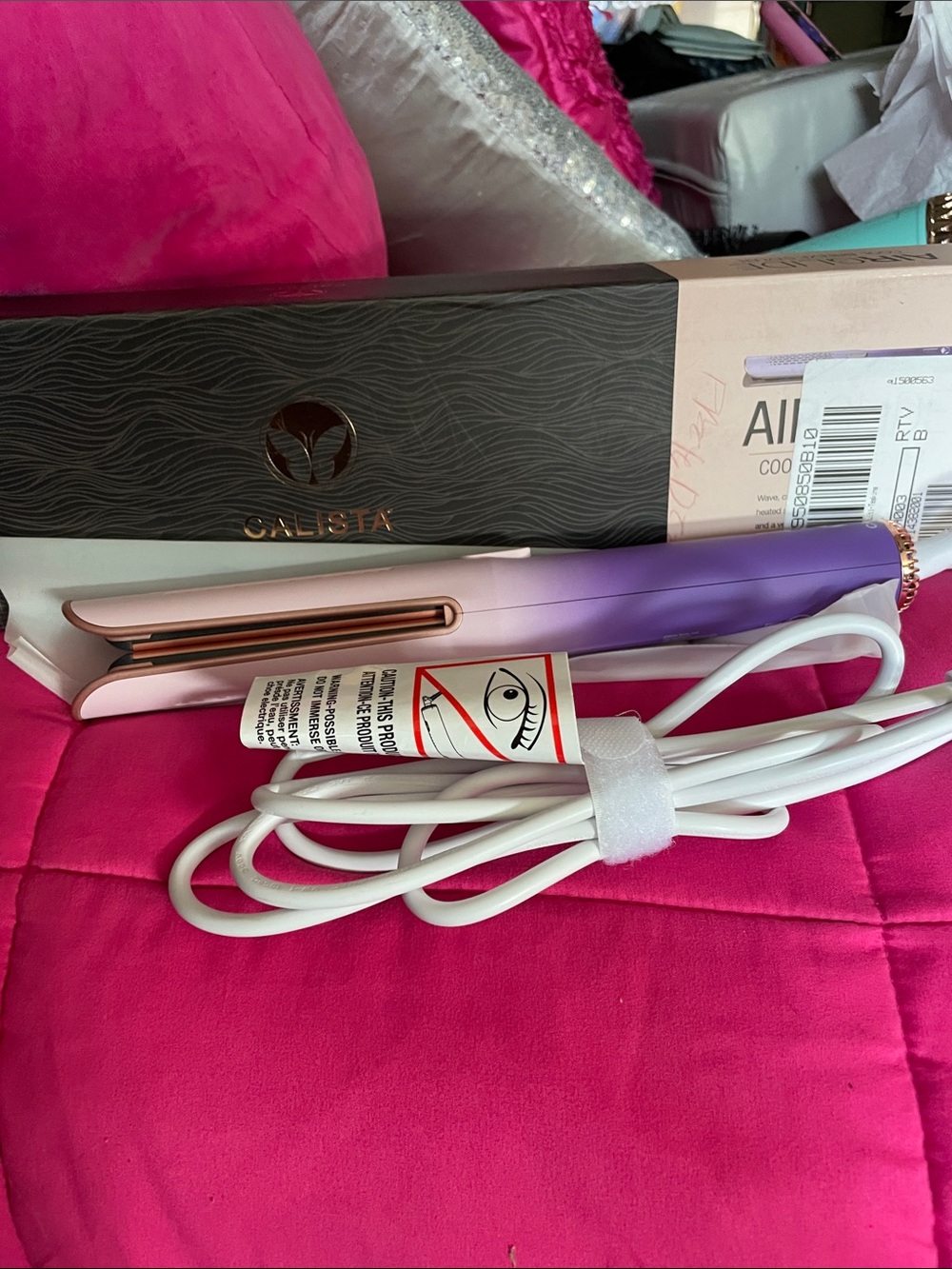 Calista Purple-Pink Mini Hair Straightener - Compact Styling Iron